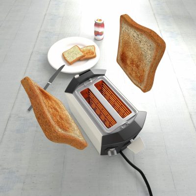 Toaster-toast-in-air-jam-and-plate