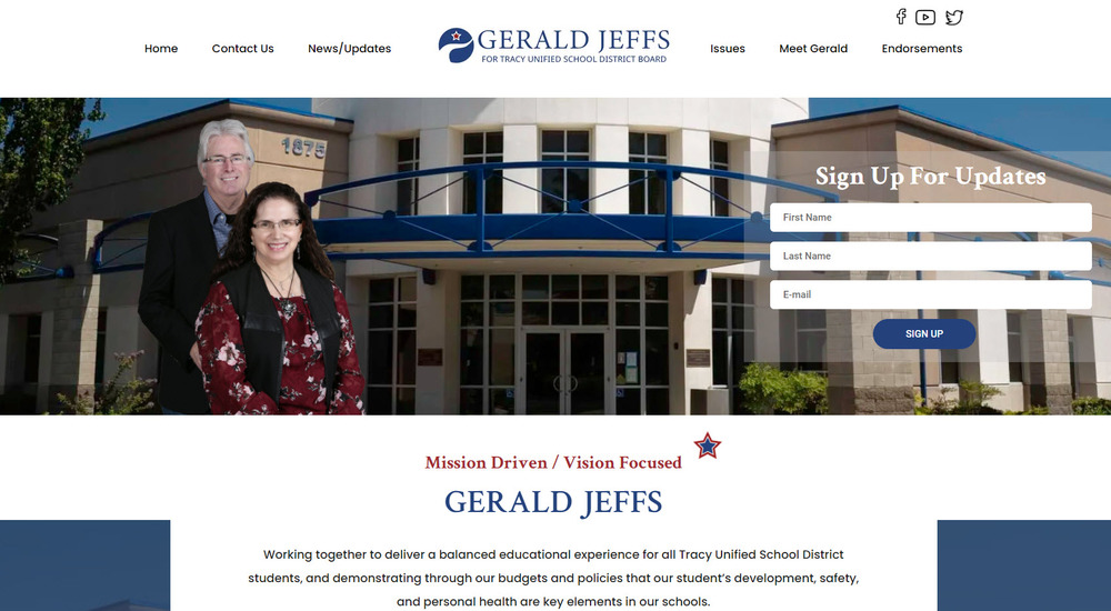 Gerald Jeff's website created by 360 web designs