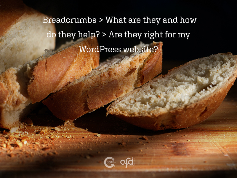 Breadcrumbs in SEO Assist Search Engines. A picture of bread and breadcrumbs