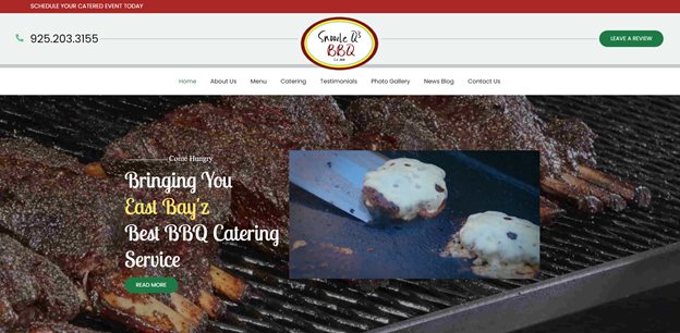 Snoozle Q's BBQ Website page