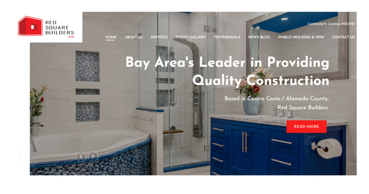 Red Square Builder's new website homepage